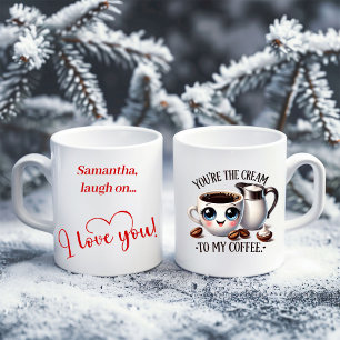 Café Caneca Personalizada de Comida Engraçada Eu Amo Vo