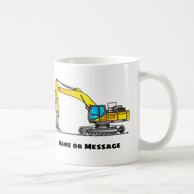 Café Caneca Personalizada de Escavadeira, Presente para (Direita)