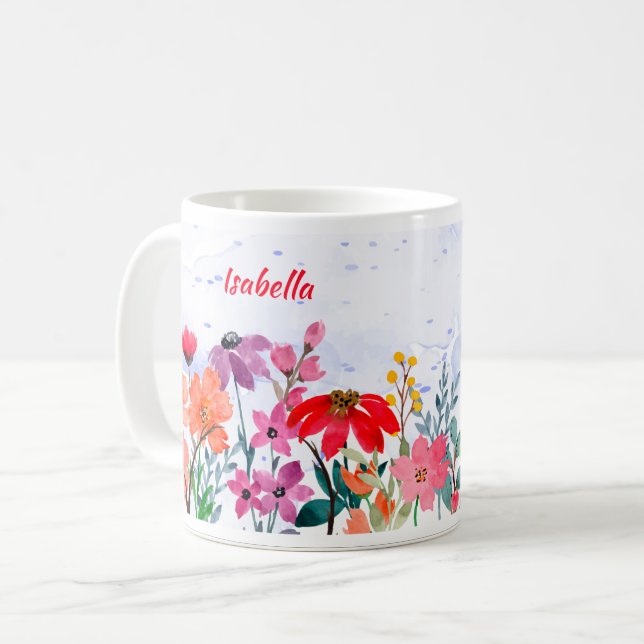 Café Caneca personalizada de escritura "Confiança em Je (Frente Esquerda)