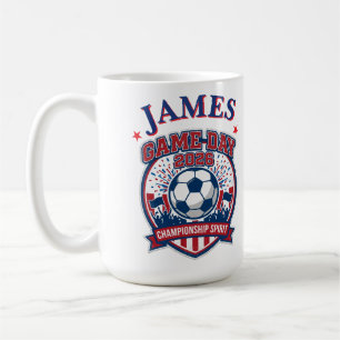 Café Caneca Personalizada de Fã de Futebol com Nome D