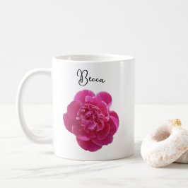 Café Caneca Personalizada de Flor de Pênia Rosa Vibrant