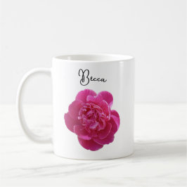 Café Caneca Personalizada de Flor de Pênia Rosa Vibrant