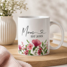 Caneca Personalizada de Flores para Mãe – Presente