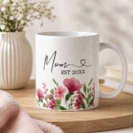 Café Caneca Personalizada de Flores para Mãe – Presente