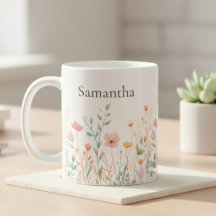 Caneca Personalizada de Flores Silvestres para Tod