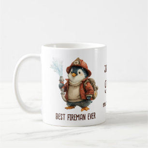 Café Caneca Personalizada de Fogo de Pinguim de Inverno