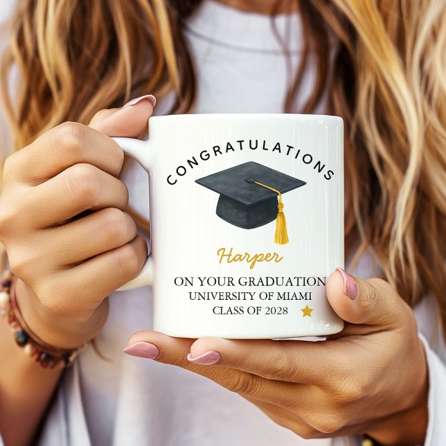 Café Caneca personalizada de formatura, presente de for (senior graduation coffee mug, college graduation mug gift, high school graduation mug for her or him)