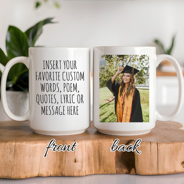 Café Caneca Personalizada de Formatura Presente para Gr (Custom Photo Graduation Coffee Mug Gift for Graduates, Custom Graduation Mug Gift for College Grads)