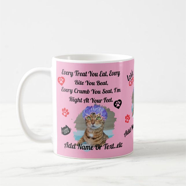 Café Caneca Personalizada de Gato Fofo para Amantes de  (Esquerda)