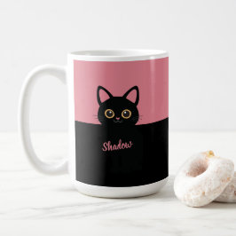 Café Caneca Personalizada de Gato Preto - Presente Para