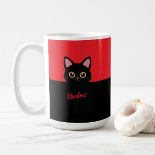 Café Caneca Personalizada de Gato Preto - Presente Para