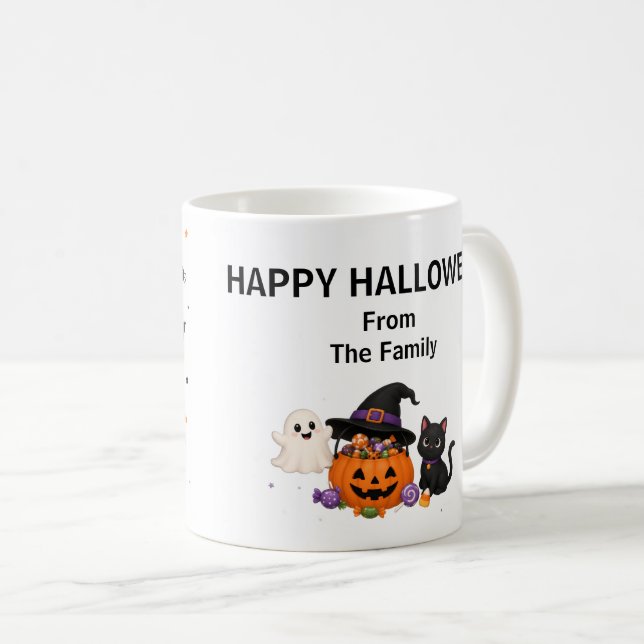 Café Caneca Personalizada de Halloween para Doces ou Tr (Frente Esquerda)