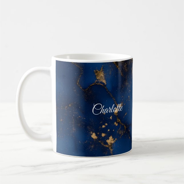 Café Caneca Personalizada de Luxo com Padrão de Mármore (Esquerda)