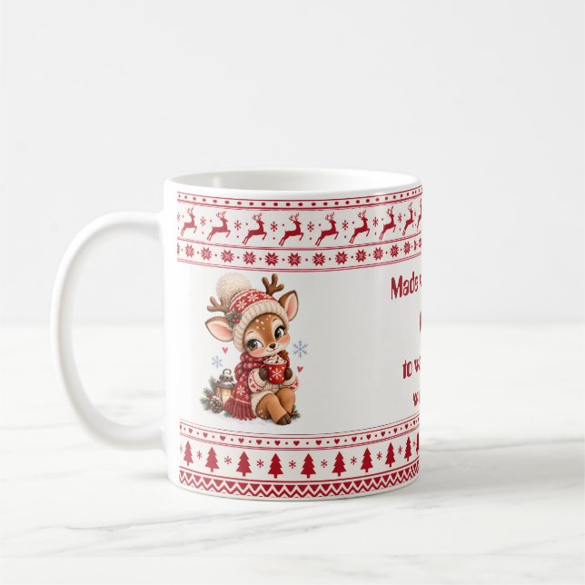 Café Caneca Personalizada de Natal com Rena (Esquerda)