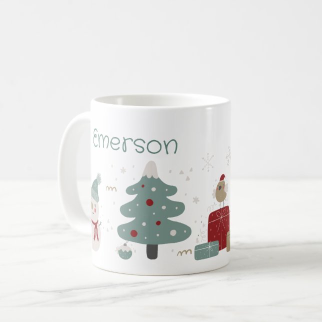 Café Caneca Personalizada de Natal da Criança (Frente Esquerda)