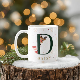 Café Caneca Personalizada de Natal Monograma D