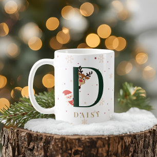 Café Caneca Personalizada de Natal Monograma D