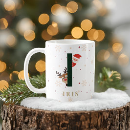 Café Caneca Personalizada de Natal Monograma I