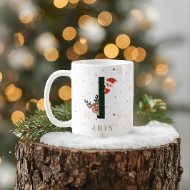 Café Caneca Personalizada de Natal Monograma I