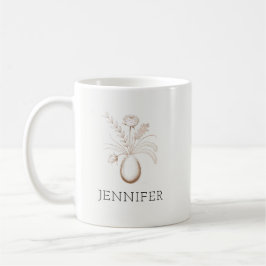 Café Caneca Personalizada de Páscoa Botânica Elegante P