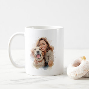 Café Caneca Personalizada de Pet & Dono a partir de Fot