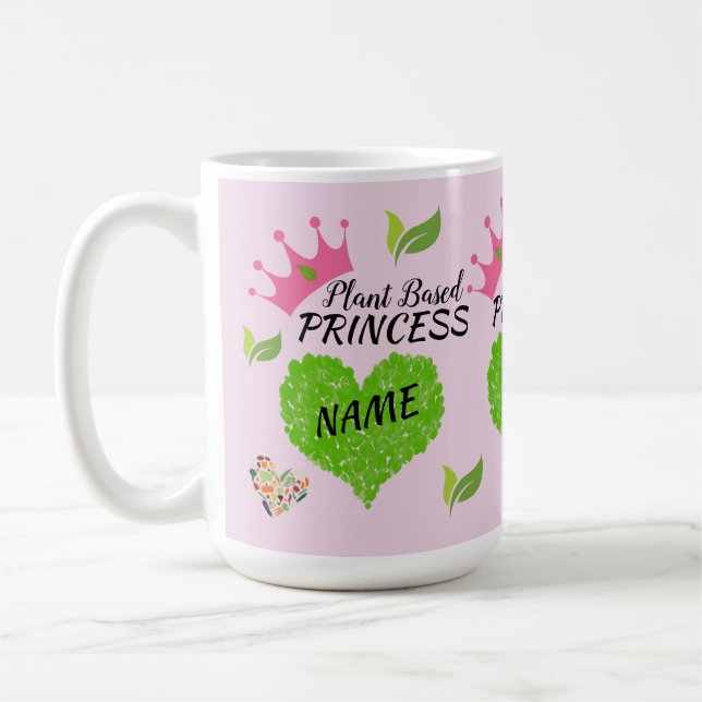 Café Caneca Personalizada de Princesa Vegana - Caneca v (Esquerda)