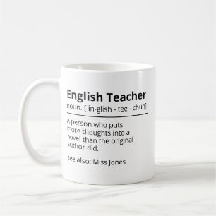 Café Caneca Personalizada de Professor de Inglês Engraç