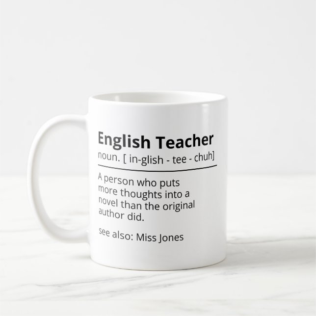 Café Caneca Personalizada de Professor de Inglês Engraç (Esquerda)