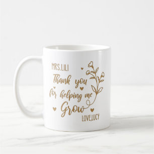 Café Caneca personalizada de professor Obrigado por me