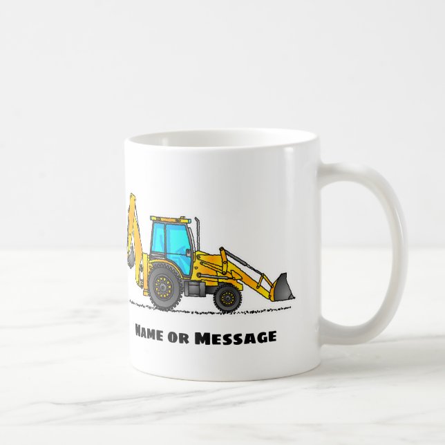 Café Caneca Personalizada de Retroescavadeira, Presente (Direita)