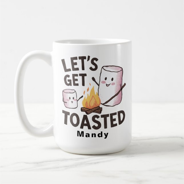 Café Caneca Personalizada de S'mores "Vamos Ficar Tosta (Esquerda)