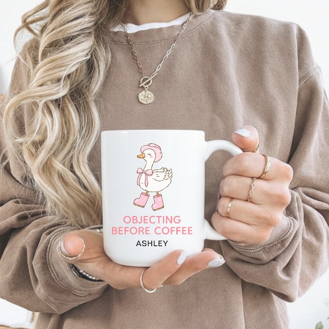 Café Caneca Personalizada Divertida de Presente para Ad (Funny Objecting Before Coffee Mug Gift for Lawyer, Personalized Lawyer Mug Funny Gift for Her)