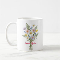 Caneca Personalizada Flor de Nascimento Aquarela M