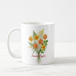 Café Caneca Personalizada Flor de Nascimento em Aquarel