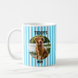 Café Caneca Personalizada Mãe de Cachorro Listras Azuis