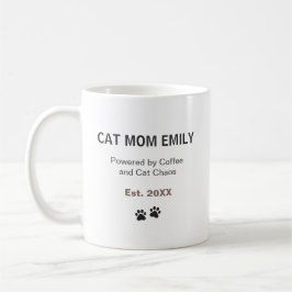 Café Caneca Personalizada Mãe de Gato Engraçada Nome Pe