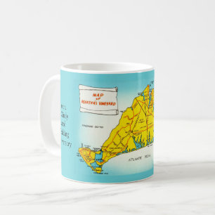 Café Caneca Personalizada Mapa de Martha's Vineyard