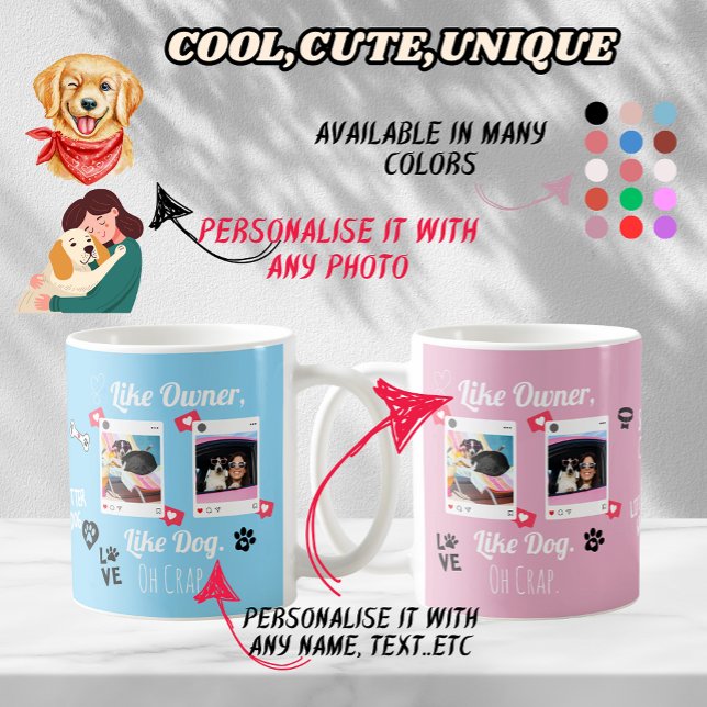 Café Caneca Personalizada para Amantes de Cachorros | P (Customised GIFT FOR DOG LOVER, BEST GIFT FOR DOG'S BIRTHDAY, DOGS,PETS, CUSTOM DOG  MUG PHOTOS)