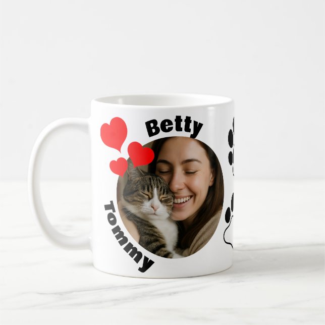 Café Caneca Personalizada para Amantes de Gatos com 2 F (Esquerda)
