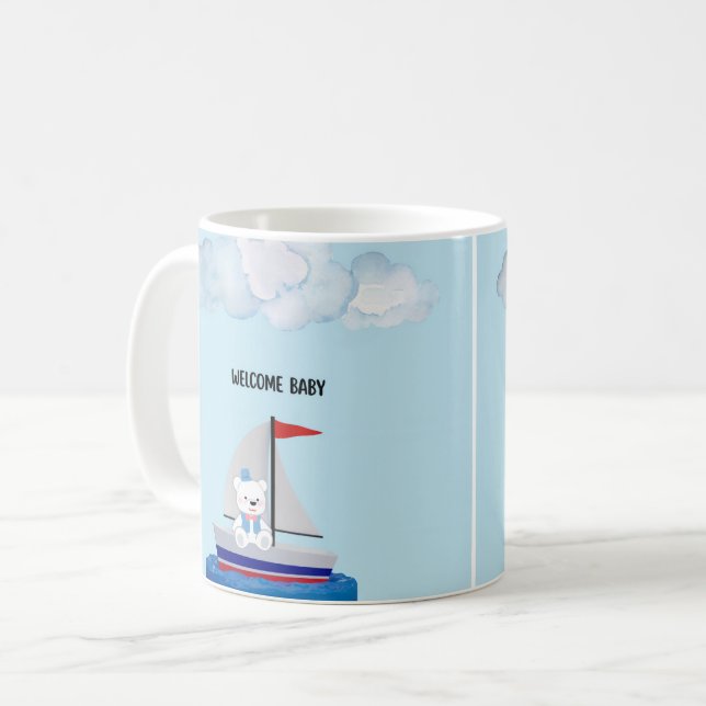 Café Caneca Personalizada para Chá de Bebê  (Frente Esquerda)