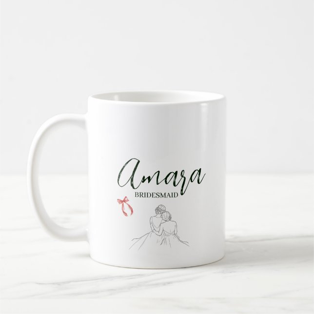 Café Caneca Personalizada, Presente de Dama de Honra (Esquerda)