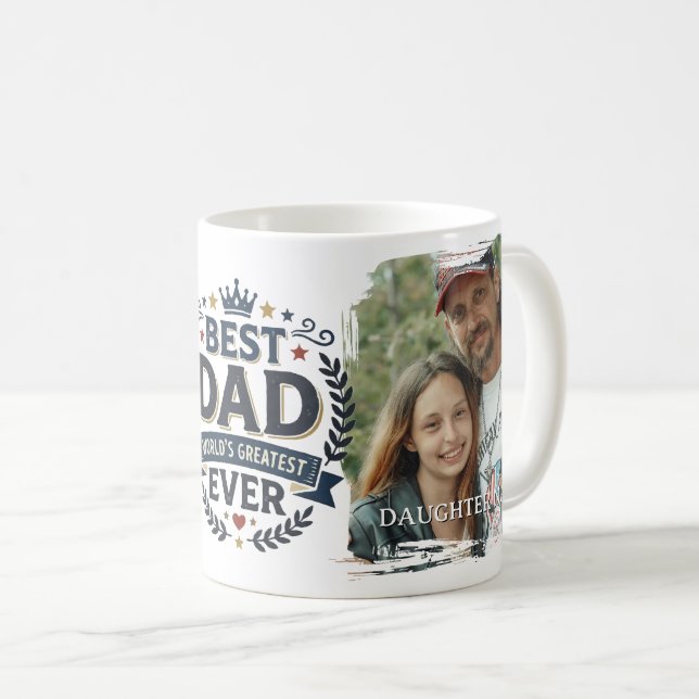 CAFÉ CANECA PERSONALIZADA RETRÔ MELHOR PAI DE TODOS (Frente Esquerda)