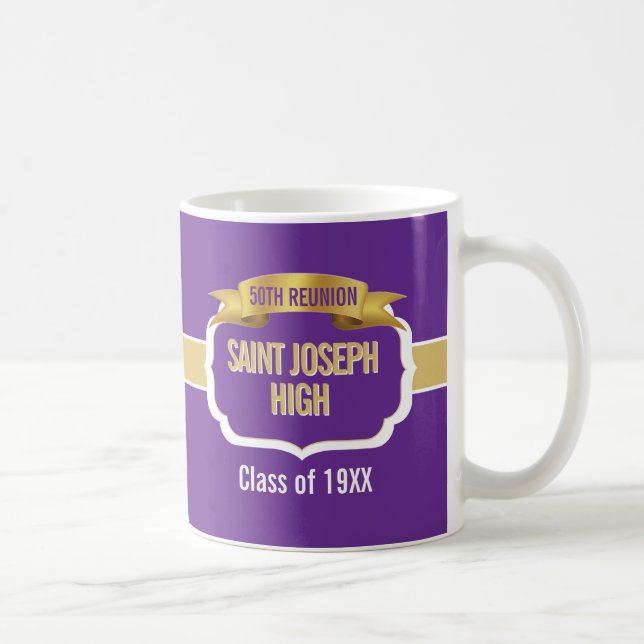 Café Caneca Personalizada Roxa para 50º Aniversário de  (Direita)