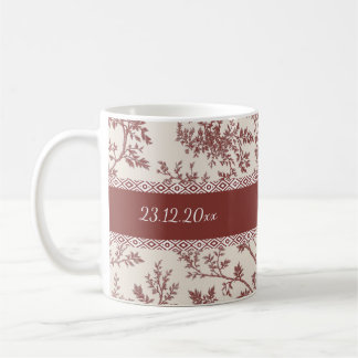Café Caneca Personalizada Toile De Jouy Nome Data Gi