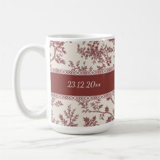 Café Caneca Personalizada Toile De Jouy Nome Data Gi