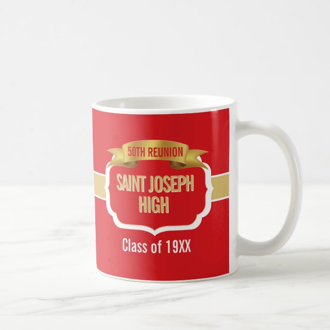 Café Caneca Personalizada Vermelha para Festa de Reuniã (Direita)