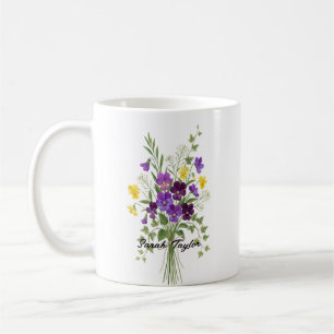 Café Caneca Personalizada Violeta Flor de Nascimento Cu