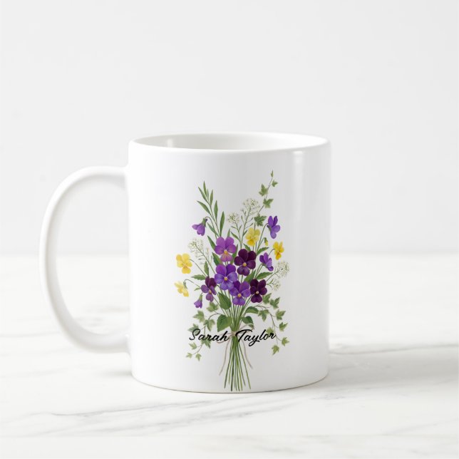 Café Caneca Personalizada Violeta Flor de Nascimento Pe (Esquerda)