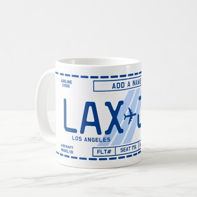 Café Caneca Personalizável de Cartão de Embarque para A (Frente Esquerda)
