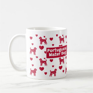 Café Caneca Portuguesa De Água Com Corações Vermelhos